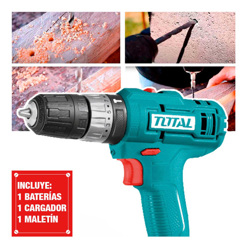 Taladro Atornillador 20v+ Set Herramientas Thkthp11652 Total