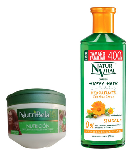 Nutribela 15 Nutricion + Shampoo Sin Sal - mL a $66