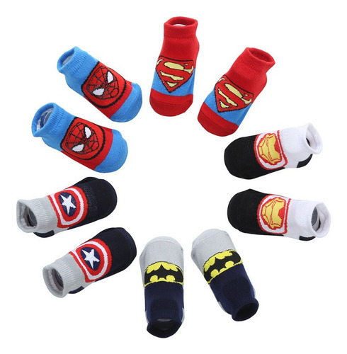 5ps Calcetas Para Bebe Calcetines Antiderrapantes Spiderman