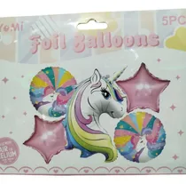 Comprar Set 5 Piezas Globos Metalizados Foil Ballons Blanco Estrellas