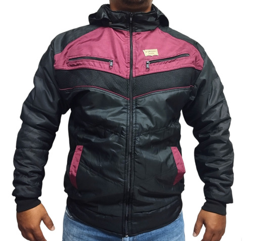 Chaqueta  Combinada Con Malla Hombre Adulto Negra Más Color