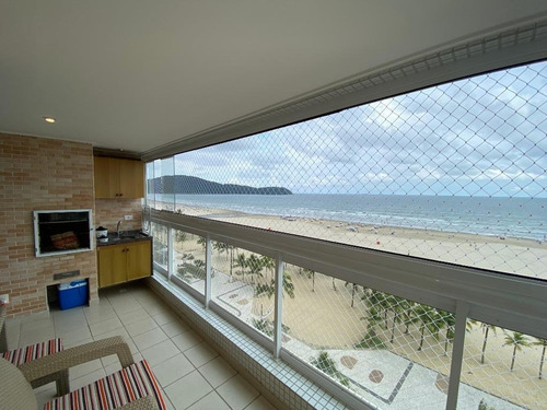 Imagem 1 de 30 de Apartamento Frente Mar Mobiliado Com 3 Dormitórios À Venda, 92 M² Por R$ 890.000 - Vila Guilhermina - Praia Grande/sp - Ap3270