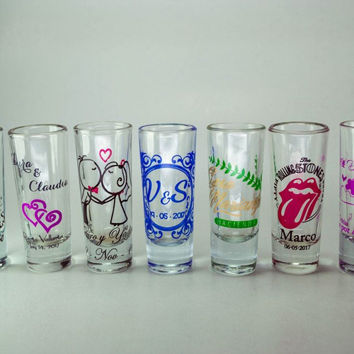 Vasos Caballitos Personalizados Bodas Xv Años Bautizos 100p Transparente