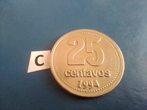 Moneda De 25 Centavos Año 1994 Argentinas Plateadas