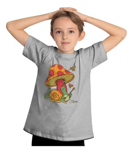 Polera Niño Estampada Dtf 973 Caracol Tocando Banyo