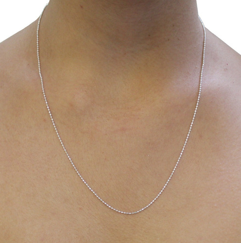 Imagen 6 de 10 de Cadena De Plata 925 Bolita Diamantada 50 Cm Agálea Joyería
