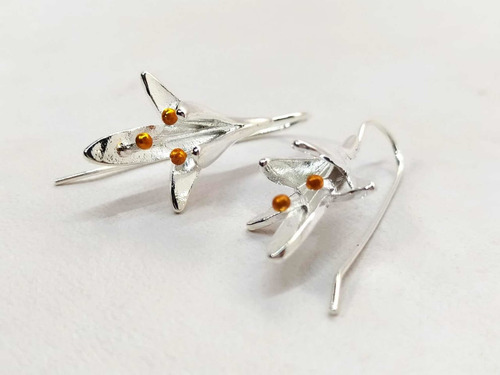 Aretes Pendientes Con Flores Joyería De Fiesta O Boda