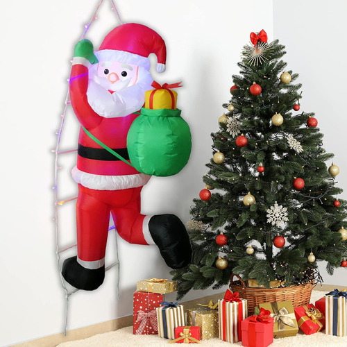Decoracione Papá Noel Inflable De Navidad 1.5m Con Luz Led