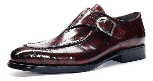 Mocasines Hombre Business Formal Zapatos Cuero Plaid Casual