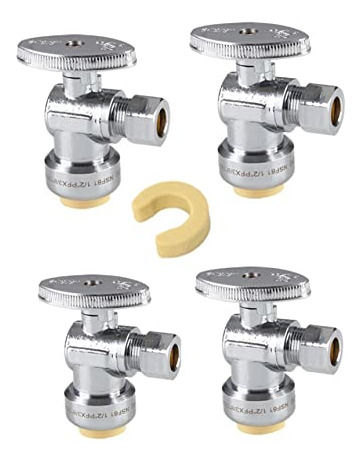 Vlvula De Cierre 1/4 De Vuelta Efield, 4-pack, 1/2 Push X 3/