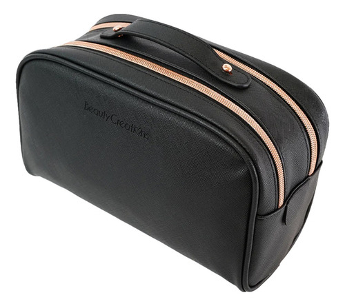 Cosmetiquera Mini Cosmetic Glam Pouch Beauty Creations Color Negro Diseño de la tela Liso