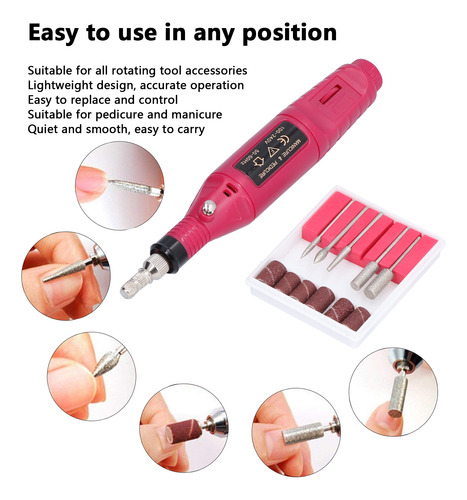 Máquina Pulidora De Uñas Eléctrica, Mini Kit De Taladro Para