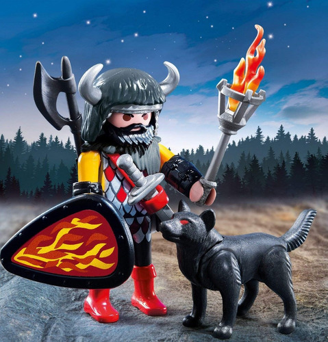 Guerrero Con Lobo Negro Y Accesorios 5385 - Playmobil 