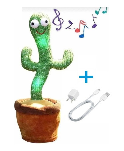 Cactus Bailarín Musical Repite Voz Recargable Interactivo