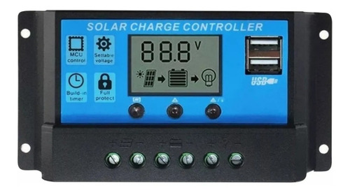 Controlador Regulador Carga Panel Solar 30a 12v/24v Pantalla