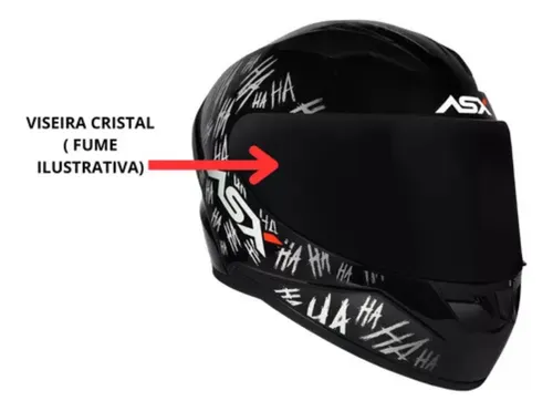Capacete Asx City Solid Hahaha Preto Original C/ Nf