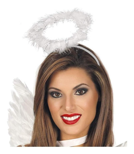 Diadema Angel Blanca Balaca Aureola Disfraz Para Halloween