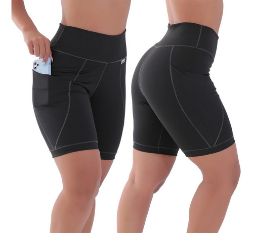 Imagem 4 de 7 de Kit 2 Bermudas Fitness Bolso Play Suplex Grosso Academia