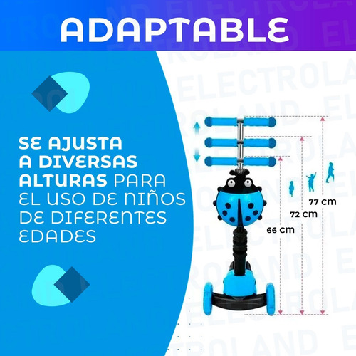 Imagen 6 de 10 de Monopatin 5 En 1 Canasto 3 Ruedas Para Niños Reforzado