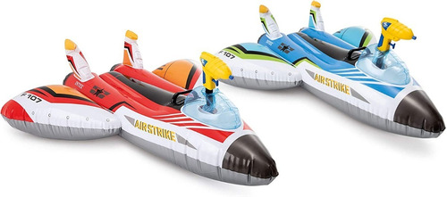 Flotador Inflable Avión + Pistola Montable Agua Intex 1.17mt