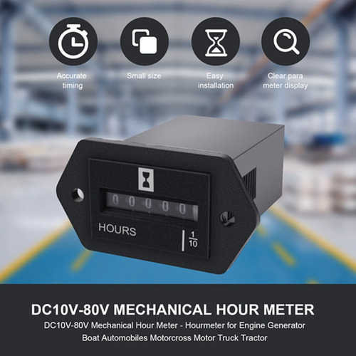 Dc10v-80v Horímetro Mecânico - Horímetro Para Motor Gerador