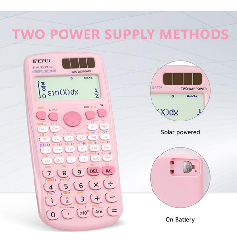 Calculadora Científica Ipepul Pink Función 417 Pantalla 4 Lí