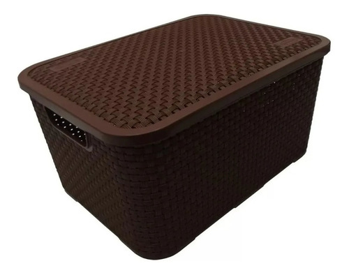 Cesta, Canasta, Caja Multiusos Con Tapa Tipo Rattan 