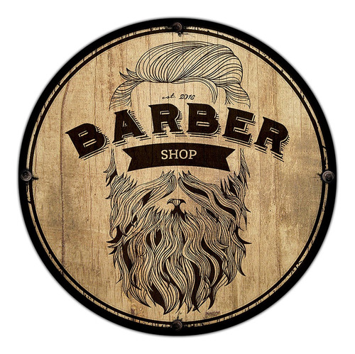#729 - Cuadro Decorativo Vintage Barber Shop Barba No Chapa