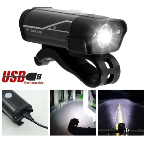 Farol Profissional Bike Recarregável Usb - Led Super Forte