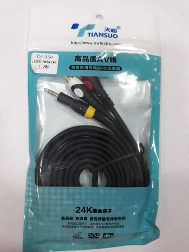 Cable Auxiliar Plug 3.5mm A Rca De 1.8 Mts,de Alta Calidad.