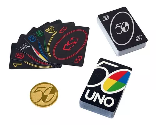 Jogo de Cartas UNO, Edição Aniversário de 50 Anos, Mattel