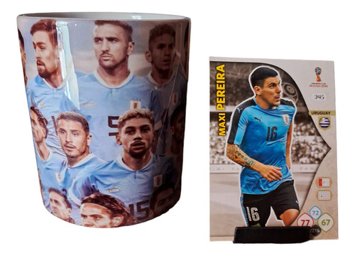 Carta Adrenalyn Maxi Pereira + Taza Uruguay