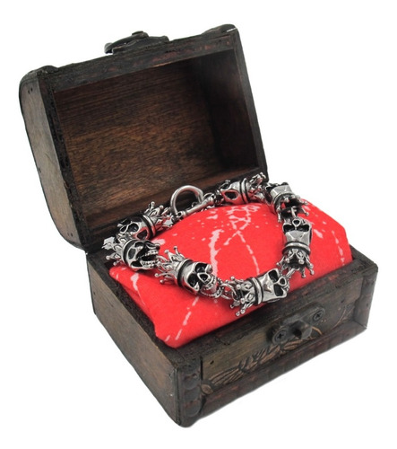 Pulsera Brazalete Acero Calavera Stanton Mujer Hombre Fight