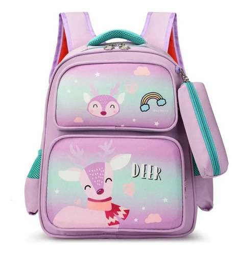 Mochila Con Estuche Infantil Lindos Diseños Buena Calidad