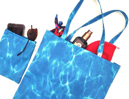 Imagem 3 de 10 de Bolsa De Praia Ou Compras Sacola Tipo Ecológica Com Saquinho