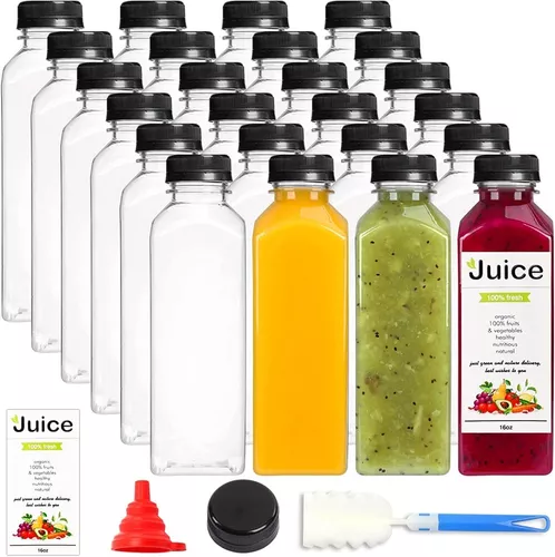  24 botellas de plástico para jugo de 12 onzas con