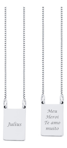 Escapulário Masculino Ou Feminino Personalizado Prata 925 Cor Prateado