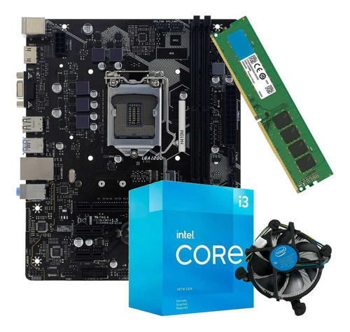 Kit Upgrade Gamer Intel Core I3-10105f + H410m + 8gb Ram