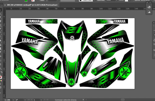 Stickers Para Crossmax250  Yamaha Verde