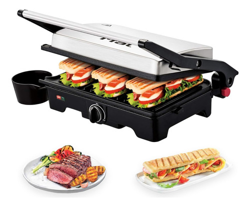 T-fal Parrilla Eléctrica Panini Doble Placa 850w Sandwich