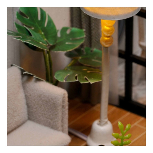 ... Casa De Muñecas De Madera Lazhu Con Juego De Muebles Led