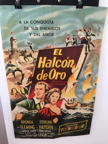 Afiche De Cine Original - El Halcon De Oro