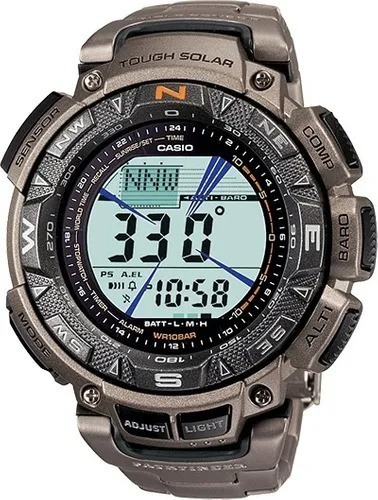 Casio Pro Trek Pag240t-7 Solar Titanio 3 Sensores Reloj Homb