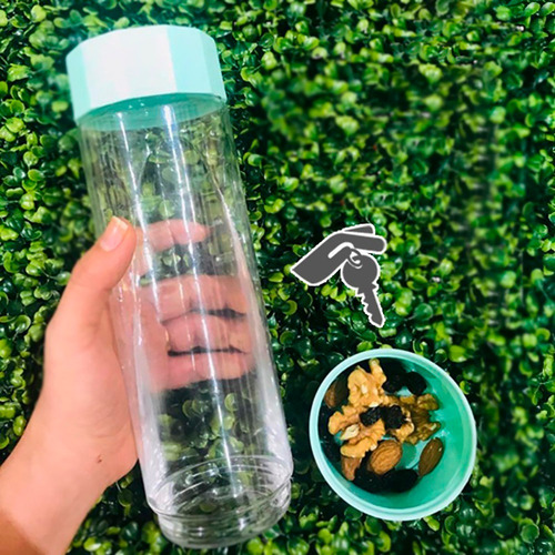 Imagen 5 de 6 de Pack 6 Botellas Deportivas Agua Doble Tapa Espacio Guardado