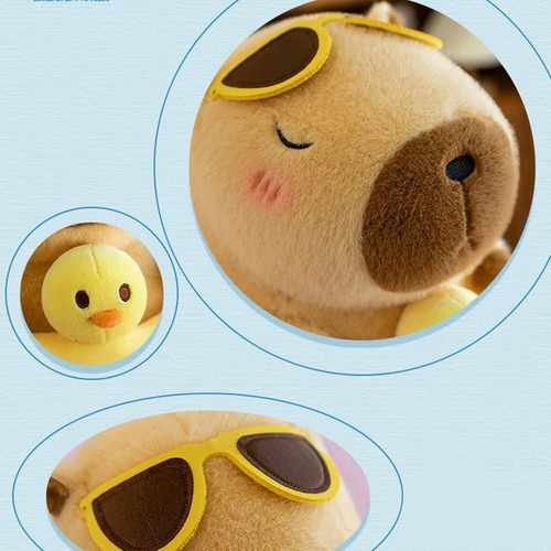 Mz Peluche De Animal Con Anillo De Capibara Duradero De 24