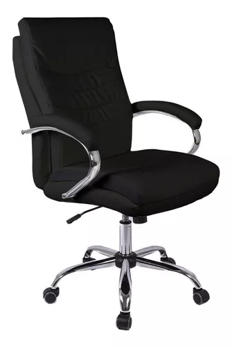 Silla de escritorio Cadeira Brasil Cadeira escritório ergonômica giratória  executiva siena ergonómica negra con tapizado de cuero sintético