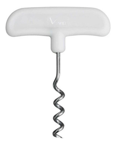 Saca Rolhas De Aço Inox Com Cabo De Plástico 9,5cm Branco