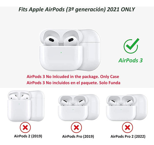USTIYA Funda Para AirPods 3 Case Protector TPU Carcasa Color Transparente Cover