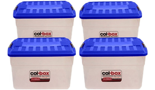 4 Cajas Organizadoras Plasticas Apilables 15lts Colombraro 