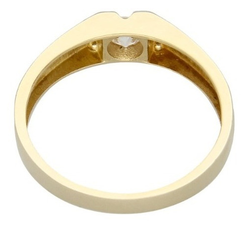 Imagen 3 de 4 de Anillo Solitario Cz Oro Amarillo 14k, 3.9 Gramos.